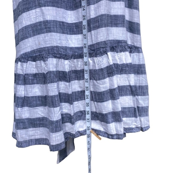 Theodore & Chelsea Blue/White Striped Ruffled Bottom Belted Sundress Sz Medium - Picture 11 of 14